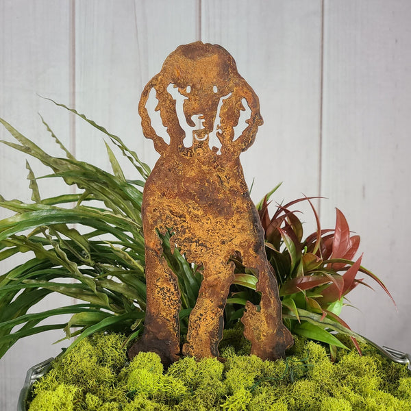 Poodle Corten steel dog silhouette, rusted patina finish – My Metal Rescue