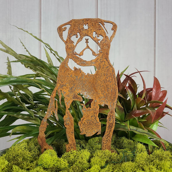 Pug Corten steel dog silhouette, rusted patina finish – My Metal Rescue