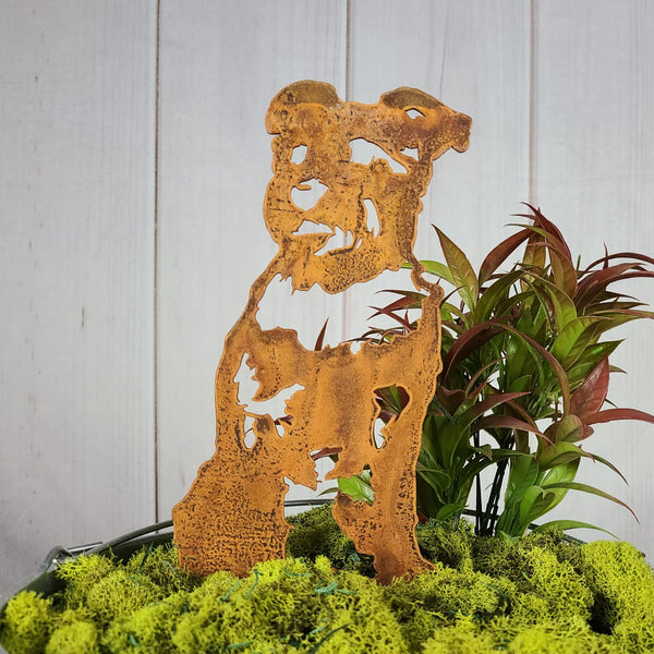 Schnauzer Corten steel dog silhouette, rusted patina finish – My Metal Rescue