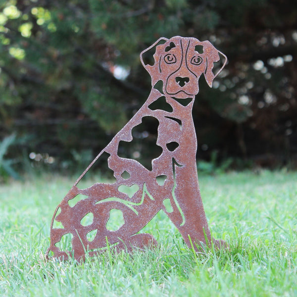 Catahoula Leopard Dog Corten steel dog silhouette, rusted patina finish – My Metal Rescue