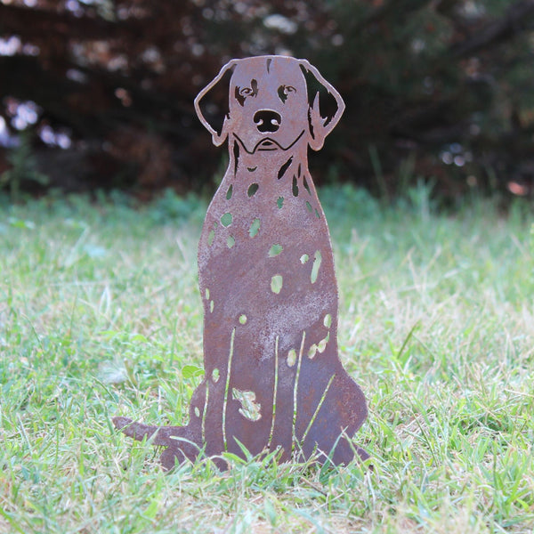 Dalmatian Corten steel dog silhouette, rusted patina finish – My Metal Rescue