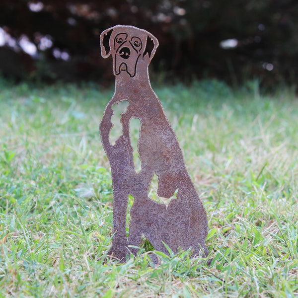 Great Dane Corten steel dog silhouette, rusted patina finish – My Metal Rescue