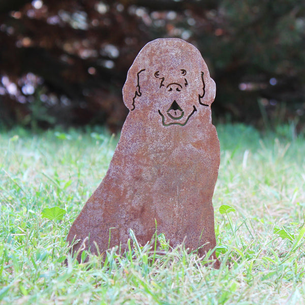 Newfoundland Corten steel dog silhouette, rusted patina finish – My Metal Rescue