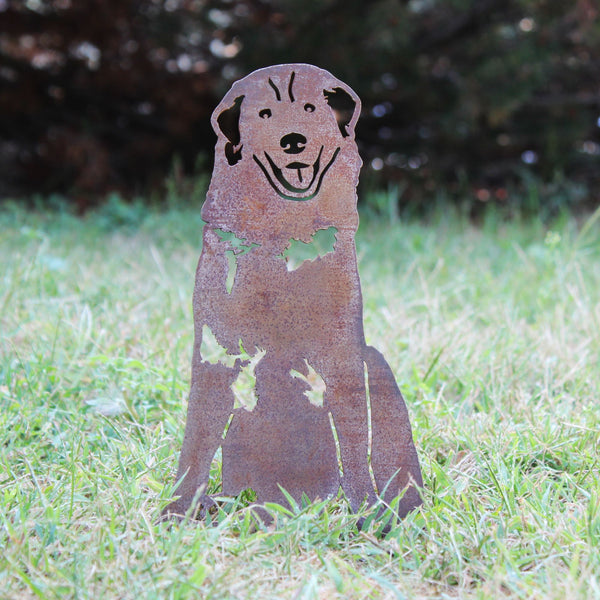 Great Pyrenees Corten steel dog silhouette, rusted patina finish – My Metal Rescue