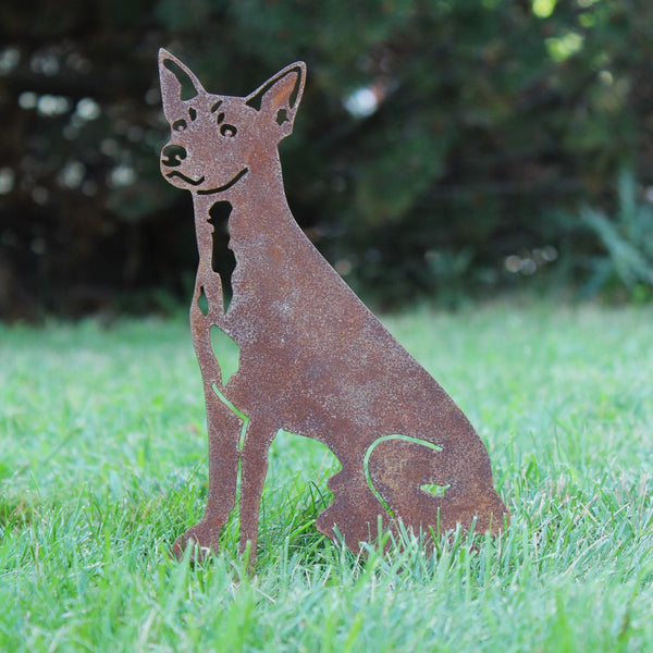 Rat Terrier Corten steel dog silhouette, rusted patina finish – My Metal Rescue