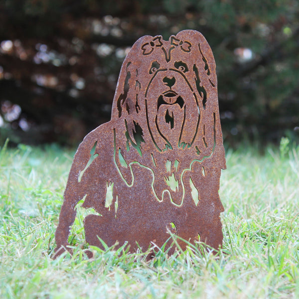Shih Tzu Corten steel dog silhouette, rusted patina finish – My Metal Rescue
