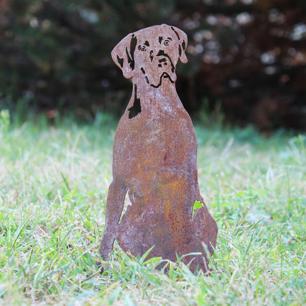 German Shorthaired Pointer Corten steel dog silhouette, rusted patina finish – My Metal Rescue