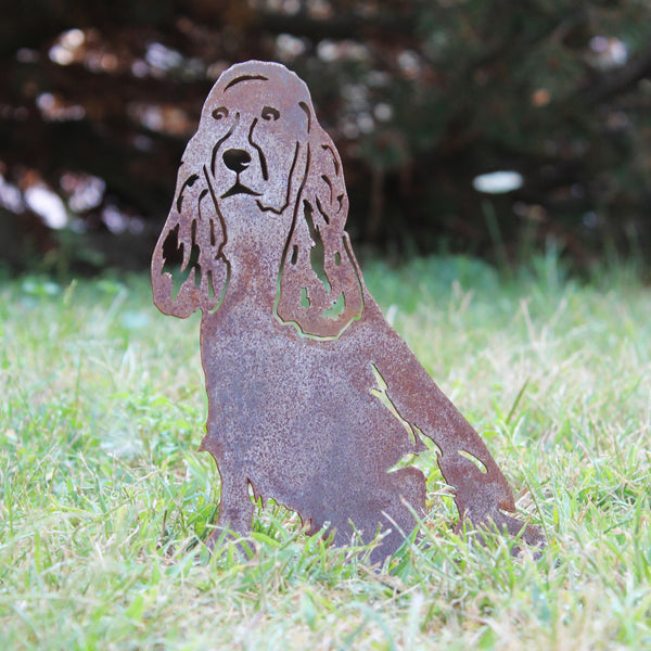 Cocker Spaniel Corten steel dog silhouette, rusted patina finish – My Metal Rescue