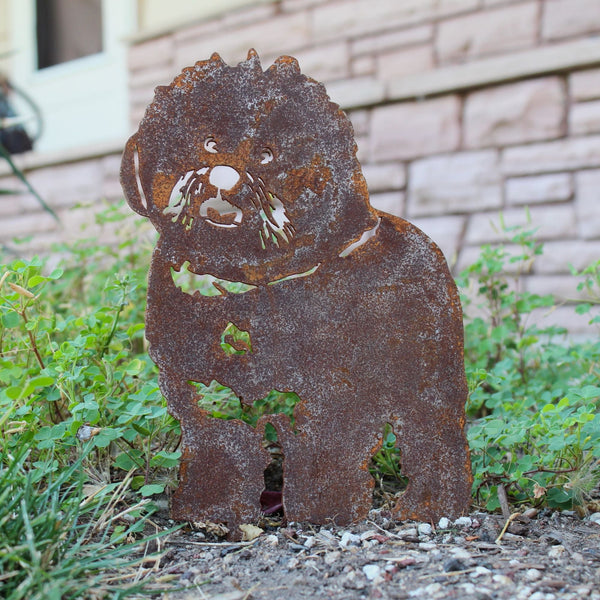 Bichon Frise Corten steel dog silhouette, rusted patina finish – My Metal Rescue