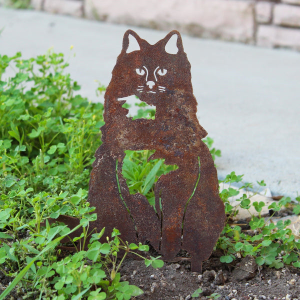 British Longhair Corten steel dog silhouette, rusted patina finish – My Metal Rescue