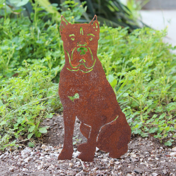 Cane Corso Corten steel dog silhouette, rusted patina finish – My Metal Rescue