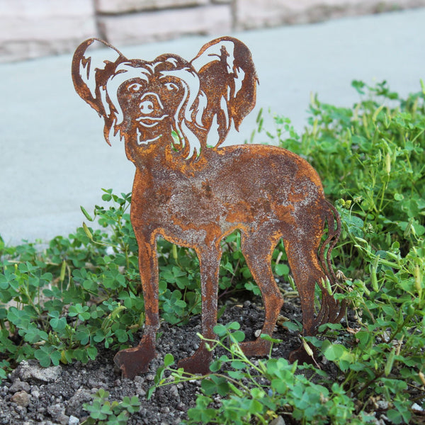 Chinese Crested Corten steel dog silhouette, rusted patina finish – My Metal Rescue