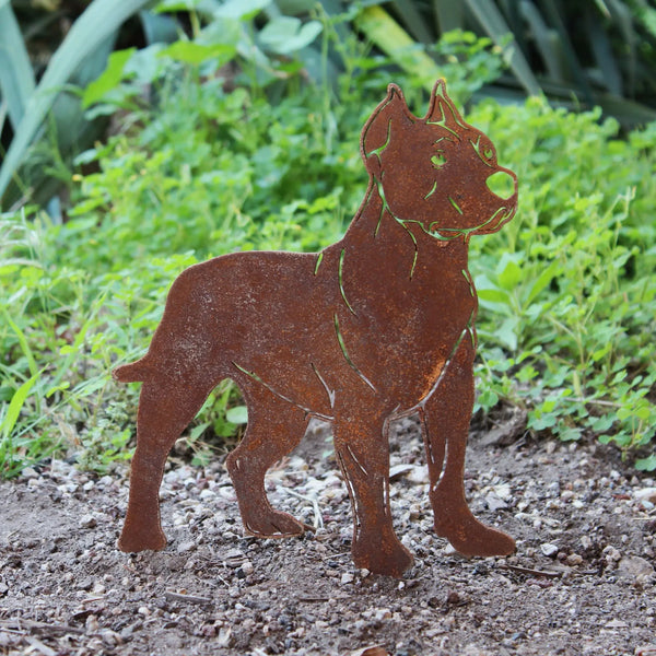 Dogo Argentino Corten steel dog silhouette, rusted patina finish – My Metal Rescue