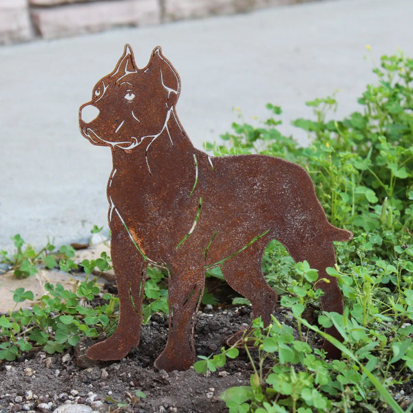 Dogo Argentino Corten steel dog silhouette, rusted patina finish – My Metal Rescue