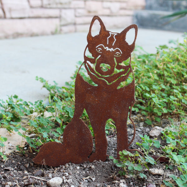 Norwegian Elkhound Corten steel dog silhouette, rusted patina finish – My Metal Rescue