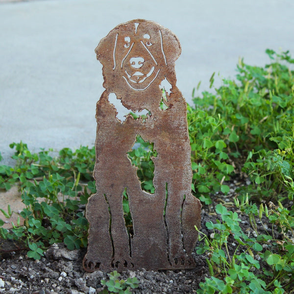 Leonberger Corten steel dog silhouette, rusted patina finish – My Metal Rescue