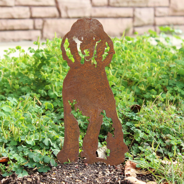 Poodle Corten steel dog silhouette, rusted patina finish – My Metal Rescue