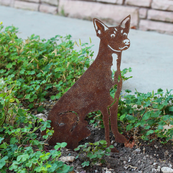 Rat Terrier Corten steel dog silhouette, rusted patina finish – My Metal Rescue