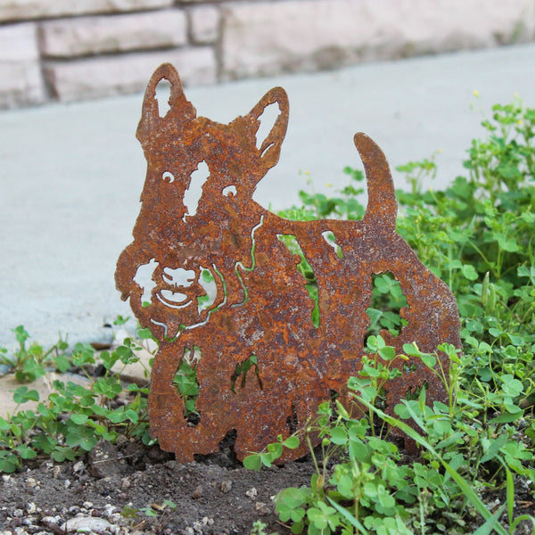 Scottish Terrier Corten steel dog silhouette, rusted patina finish – My Metal Rescue
