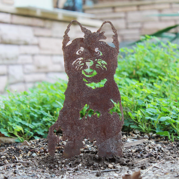 Cairn Terrier Corten steel dog silhouette, rusted patina finish – My Metal Rescue