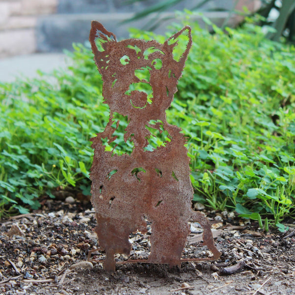 Yorkshire Terrier Corten steel dog silhouette, rusted patina finish – My Metal Rescue