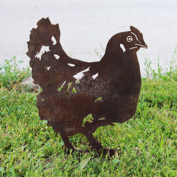Chicken Corten steel dog silhouette, rusted patina finish – My Metal Rescue