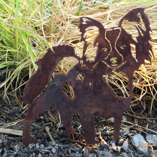 Papillon Corten steel dog silhouette, rusted patina finish – My Metal Rescue