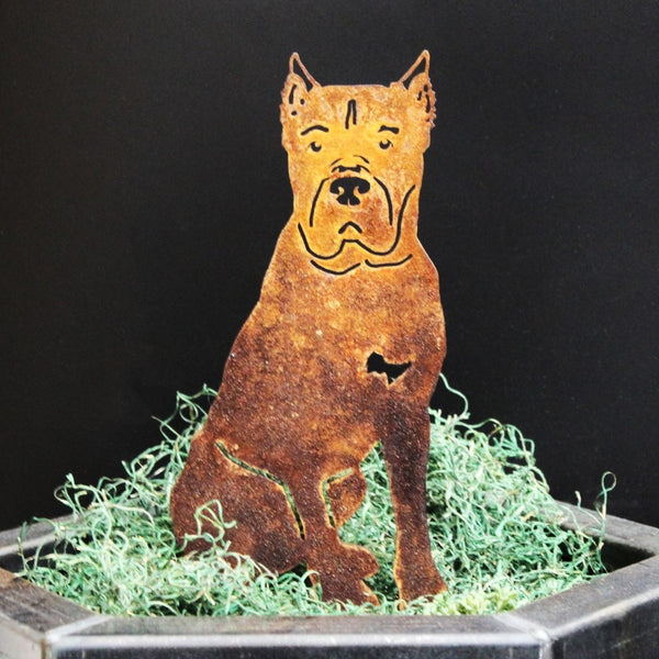Cane Corso Corten steel dog silhouette, rusted patina finish – My Metal Rescue