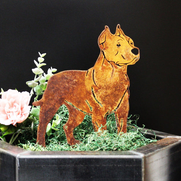 Dogo Argentino Corten steel dog silhouette, rusted patina finish – My Metal Rescue