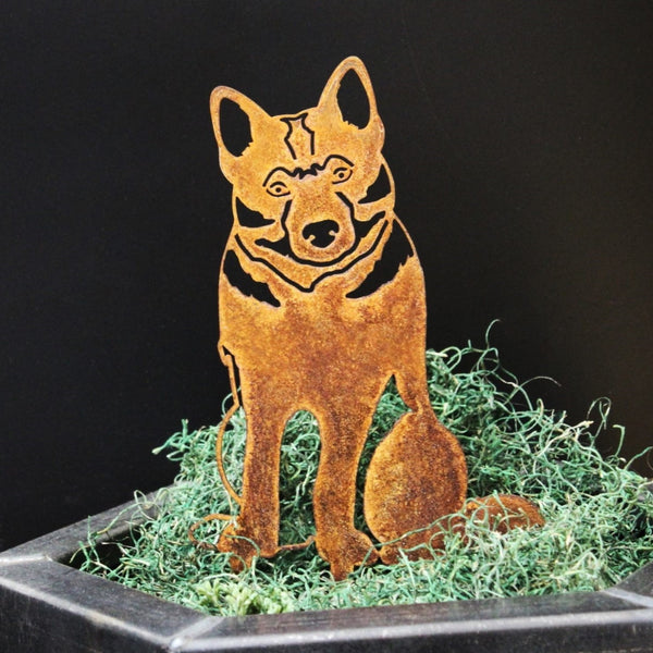 Norwegian Elkhound Corten steel dog silhouette, rusted patina finish – My Metal Rescue