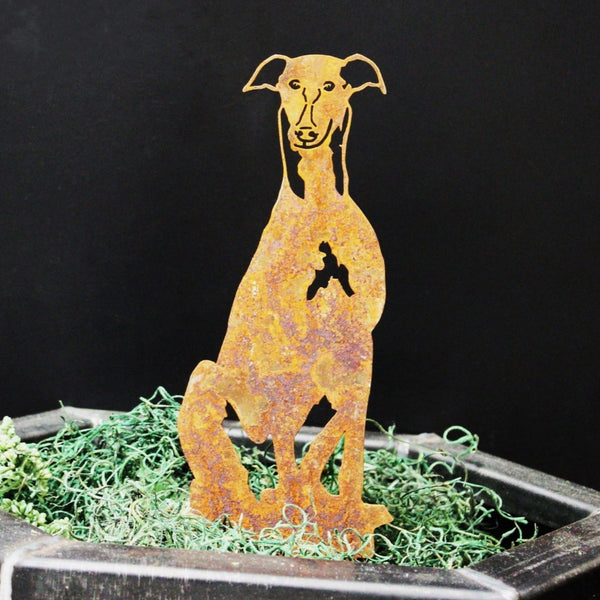 Whippet Corten steel dog silhouette, rusted patina finish – My Metal Rescue