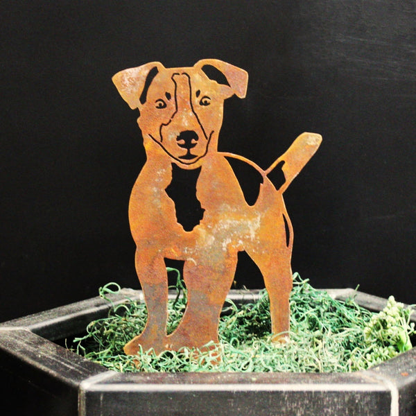 Jack Russell Terrier Corten steel dog silhouette, rusted patina finish – My Metal Rescue