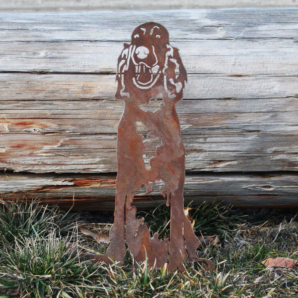 English Setter Corten steel dog silhouette, rusted patina finish – My Metal Rescue