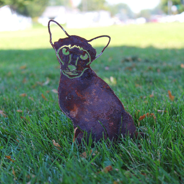 Siamese Corten steel dog silhouette, rusted patina finish – My Metal Rescue