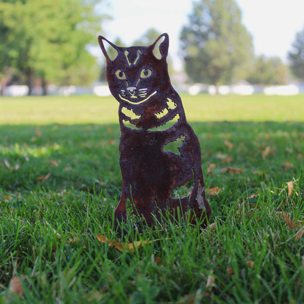 Shorthair Tabby Corten steel dog silhouette, rusted patina finish – My Metal Rescue