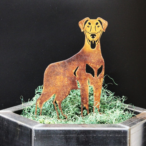 Doberman Pinscher Natural Ear Corten steel dog silhouette, rusted patina finish – My Metal Rescue