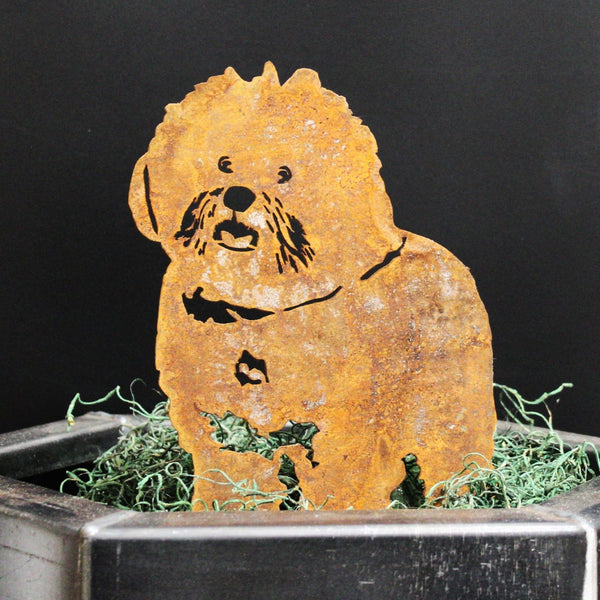Bichon Frise Corten steel dog silhouette, rusted patina finish – My Metal Rescue