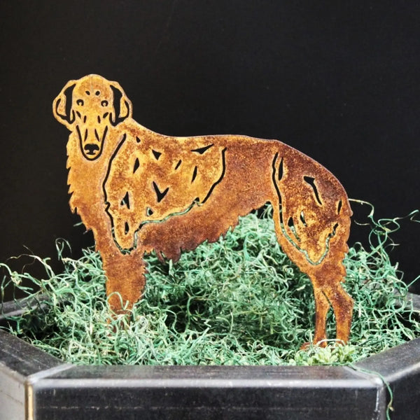 Borzoi Corten steel dog silhouette, rusted patina finish – My Metal Rescue