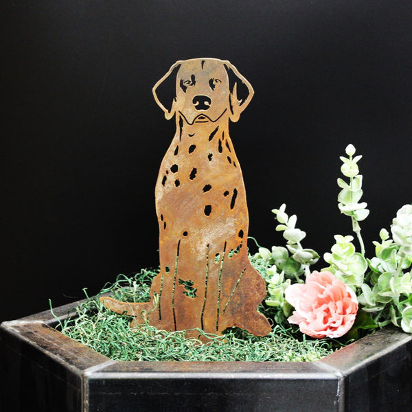 Dalmatian Corten steel dog silhouette, rusted patina finish – My Metal Rescue