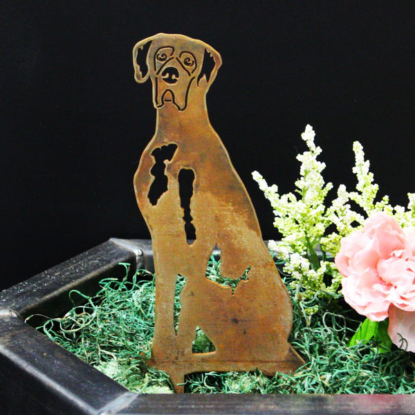 Great Dane Corten steel dog silhouette, rusted patina finish – My Metal Rescue