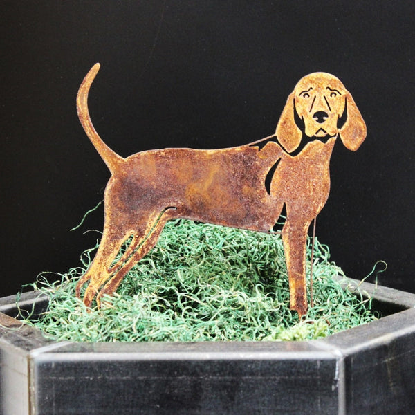 Redbone Coonhound Corten steel dog silhouette, rusted patina finish – My Metal Rescue