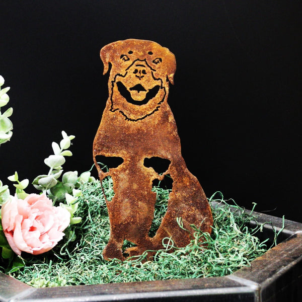 Rottweiler Corten steel dog silhouette, rusted patina finish – My Metal Rescue
