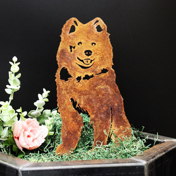 Samoyed Corten steel dog silhouette, rusted patina finish – My Metal Rescue