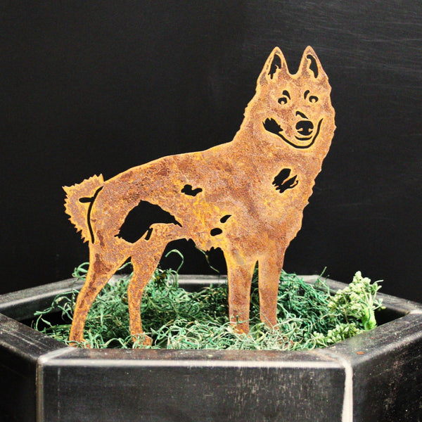 Schipperke Corten steel dog silhouette, rusted patina finish – My Metal Rescue