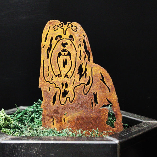 Lhasa Apso Corten steel dog silhouette, rusted patina finish – My Metal Rescue