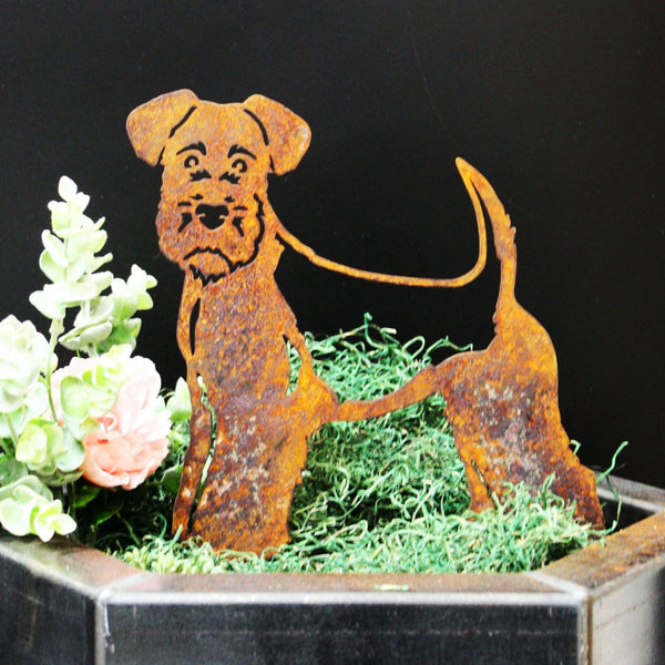 Welsh Terrier Corten steel dog silhouette, rusted patina finish – My Metal Rescue