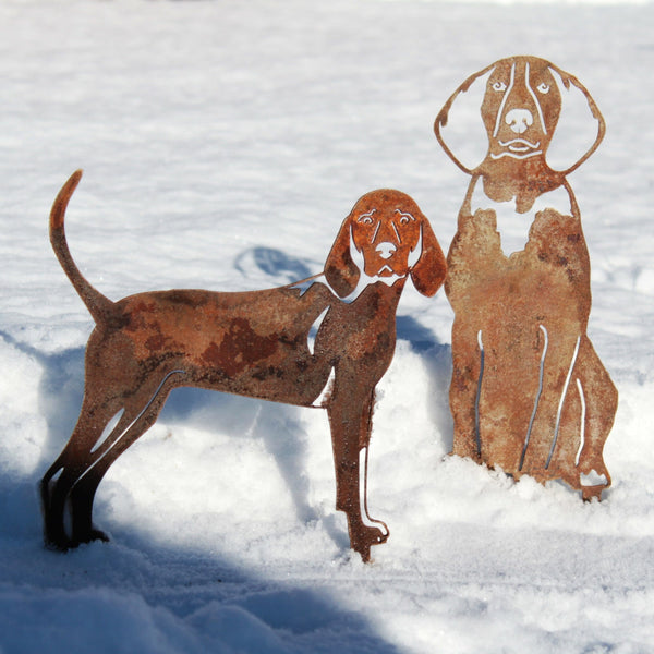 Redbone Coonhound Corten steel dog silhouette, rusted patina finish – My Metal Rescue