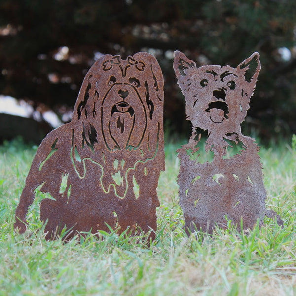 Yorkshire Terrier Corten steel dog silhouette, rusted patina finish – My Metal Rescue