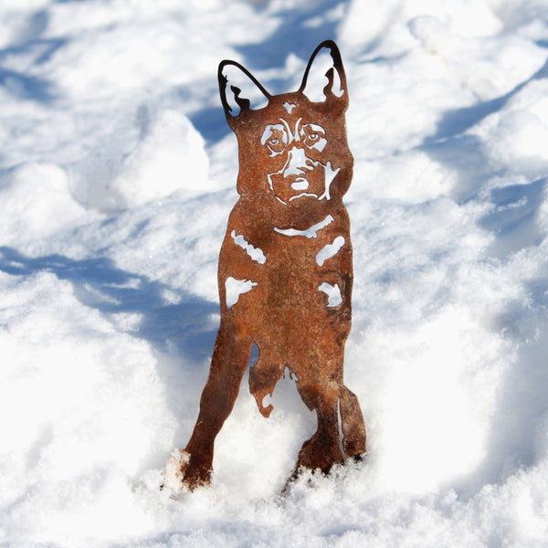 German Shepherd Corten steel dog silhouette, rusted patina finish – My Metal Rescue