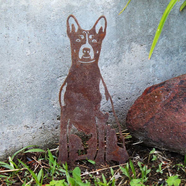 Basenji Corten steel dog silhouette, rusted patina finish – My Metal Rescue